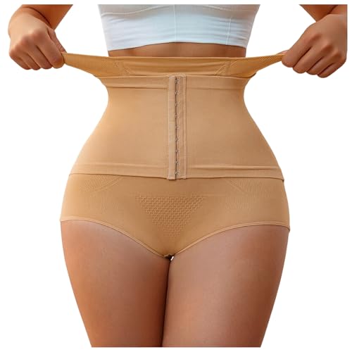 Braguita Faja Moldeadora Alta Cintura para Mujer, Control de Abdomen con Paneles Transparentes,2026 Ropa Interior de Compresión Ligera, para Uso Diario y Eventos, Cómoda y Transpirable (2-Beige, XL)