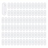 sourcing map 100 pesos de cortina, colgantes ovalados de hierro, parte inferior de cortina blanca para el hogar, dormitorio, ducha, cortina recta, mantel bandera (10 g cada uno)