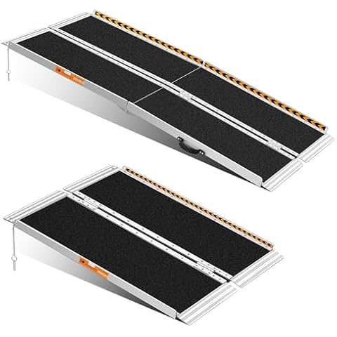 TaiH Leo 3FT & 6FT Wheelchair Ramps, 800 LBS Capacity Wheel Chair Ramp, Portable Wheelchair Ramp Scooter Ramp, for Home, Steps, Stairs, Doorways, Curbs Black Cover