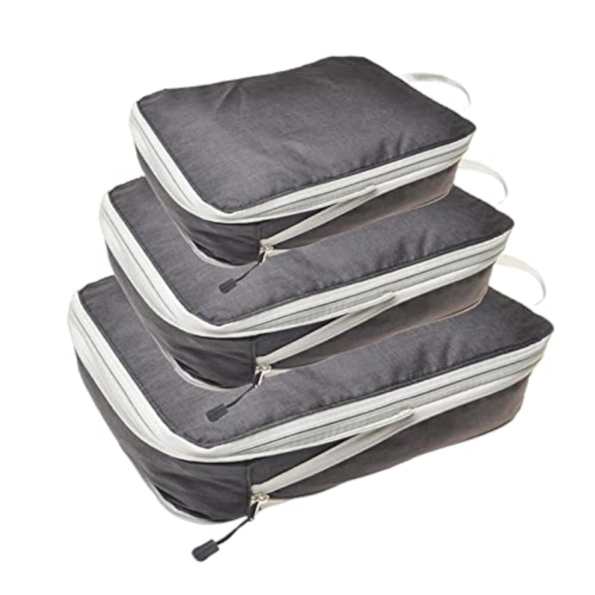 3pc Lightweight Waterproof Luggage Organiser Storage Bags, Black