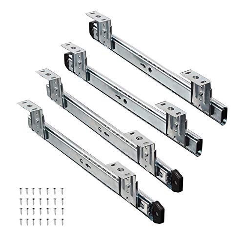 Schwerlast Schubladenschienen 4 Stück 350mm Teleskopschienen Für Tastaturauszug丨2 Abschnitt Computer Schreibtisch Tastatur Support