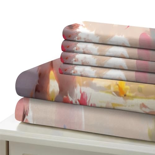 Housse de couette chatons 3D parure de lit infroissable en microfibre douce single 135x200