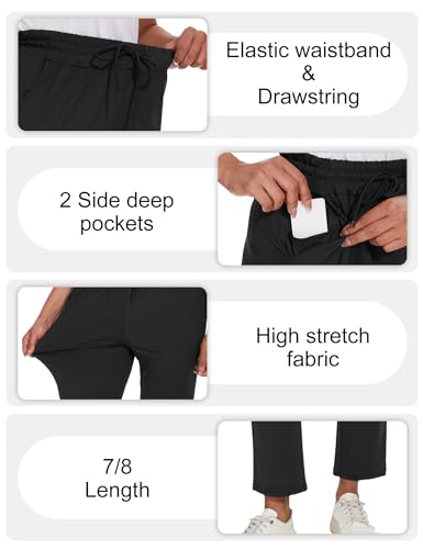 BATHRINS Women's Lightweight 7/8 Casual Pants 4-Way Stretch Ankle Sweatpants with Deep Pockets for Workout4