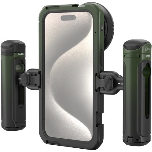 Image of SmallRig x Brandon Li Mobile Video Kit for iPhone 15 Pro Max Co-Design Edition with Wireless Quick Release Dual Handles VND Phone Filter - 4407
