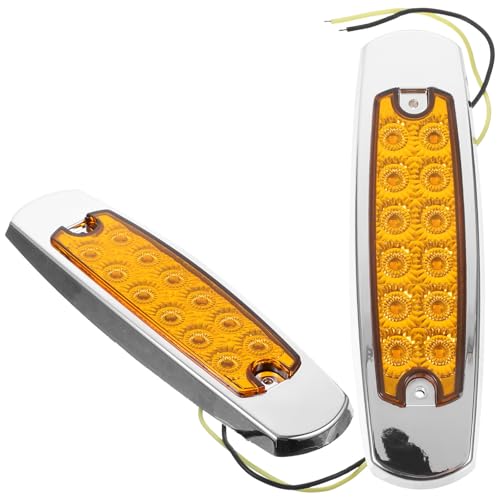 Hohopeti Luces LED Laterales para Camión 12 LED 12-24 V Amarillo 2 Piezas Luces de Posición Laterales para Camioneta Alta Luminosidad Consumo Energético Uso Exterior Color Aleatorio