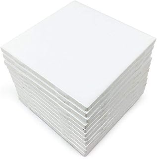 Best Set of 12 Glossy White Ceramic Tiles for Arts & Crafts by Squarefeet Depot Genuine Made in USA (4.25"x4.25") Review 