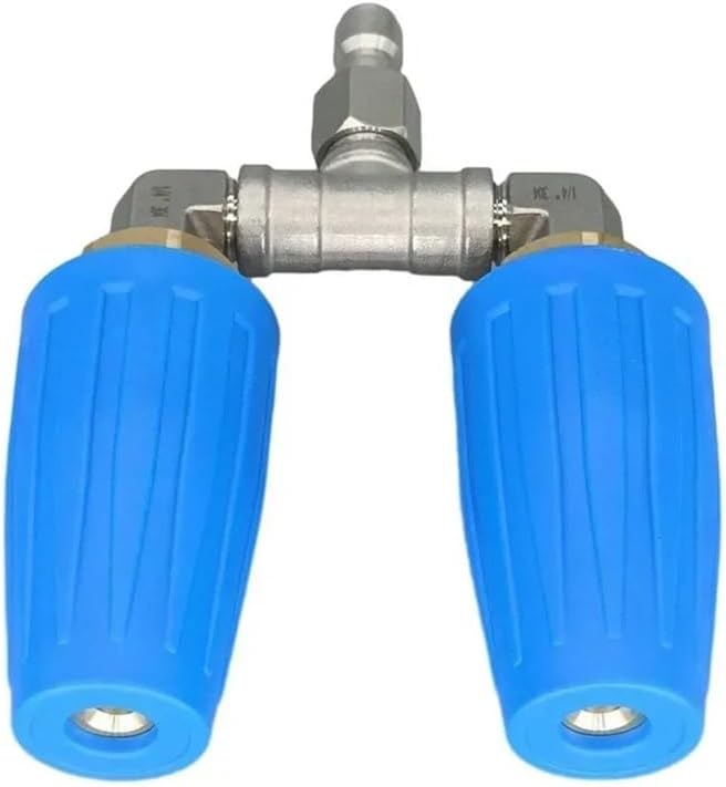 Replacement Parts High Pressure Washer Rotating Dual Nozzle Spray Tip1/4 4000PSI 4-6GPM Fit for Auto Garden Cleaning Car Washing Machine(Blue)