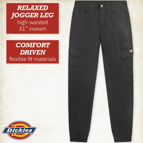Image of Dickies Womens High Rise Cotton Twill Cargo Joggers Elastic Ankle