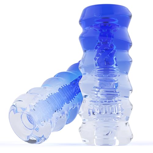 3D Realistic Pocket Pussy for Men – Soft Stretchable Channel Masturbator, Reusable, Pore-Free Hygienic Design, Immersive Powerful Solo Experience (Blue+Transparent)