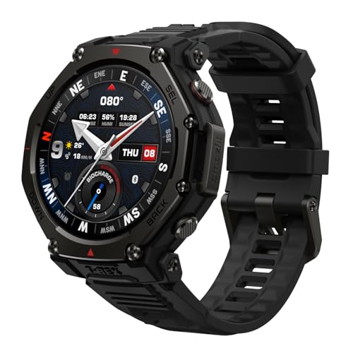 Image of Amazfit T-Rex 3 Pro Outdoor Smart Watch 48mm Sapphire AMOLED Display, Ti Bezel, Dual Band GPS, Offline Maps, 25 Days Battery, Built-in Flashlight, 10 ATM, 180+ Sports Mode for Android & iPhone, Black