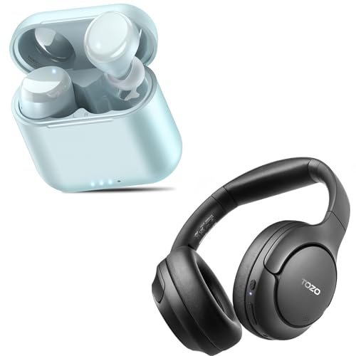TOZO T6 Wireless Earbuds, IPX8 Waterproof Ear Buds HT2 Hybrid Active Noise Cancelling Headphones