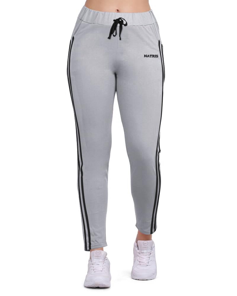Women's Trouser | Women Solid Track Pant for Exercise | Casual Polyester Regular fit Striped Trouser for Women-image-39
