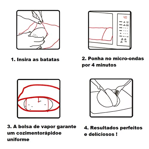 Bolsa/Saco de Microondas Reutilizável para Assar Batata 26 x 19 cm na Caixa