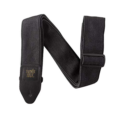 Ernie Ball Sangle de guitare en jean, noir décoloré - Les Beatles, Paul McCartney, John Lennon, RIngo Starr, George Harrison Ernie Ball Sangle de guitare en jean, noir décoloré – Image 4
