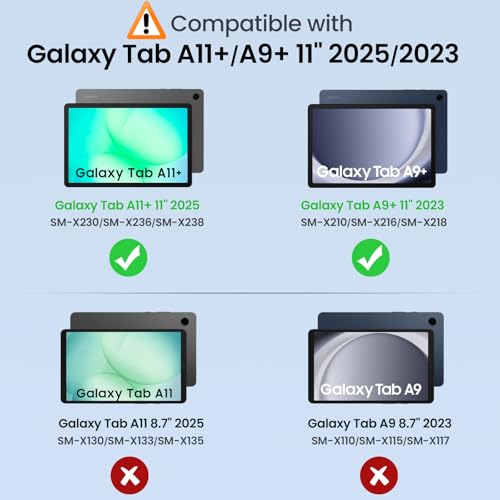 Image of MoKo Case for Samsung Galaxy Tab A11+ Plus 11 inch 2025, Blue Wave | Fit Samsung Galaxy Tab A9+ Plus 2023 with Soft TPU Translucent Back Protective Cover Trifold Stand Case, Auto Wake /Sleep