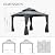 Domi 12'x12' Hardtop Gazebo Canopy,Outdoor Aluminum Gazebo with Galvanized Steel Double Roof,Permanent Gazebo with Drainage System,Curtain and Netting Included,Grey