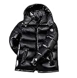 moncler jacke fake  HFWJHH Männer Daunenjacke, Dicke Kaschmir Warmen Glänzende Männer Unten Wattierte Jacke, Mittellange Stehkragen Winter Bügelfrei (Color : Black, Size : Medium)