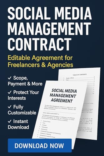 Social Media Management Contract – Editable Agreement for Freelancers & Agencies: Professional editable contract for social media managers and digital ... freelancers. (QuickDoc Business Templates)