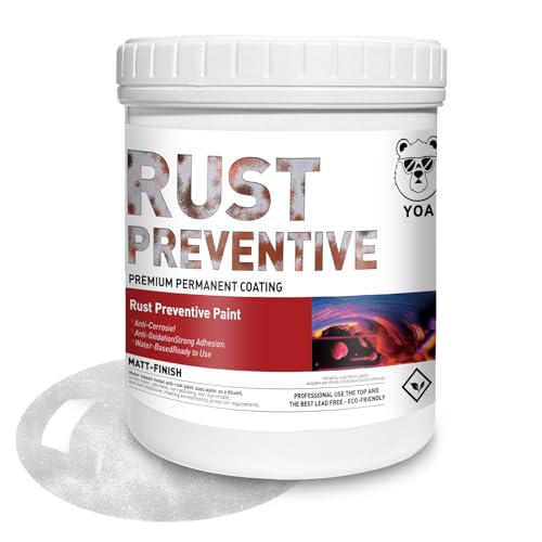 YOA Metal Paint, Water-Based Rust-Proof Paint, 16 fl oz, Metal Primer and Protective Coating, Rust-Proof Coating, Permanently Prevents Rusts (Matte Silver)