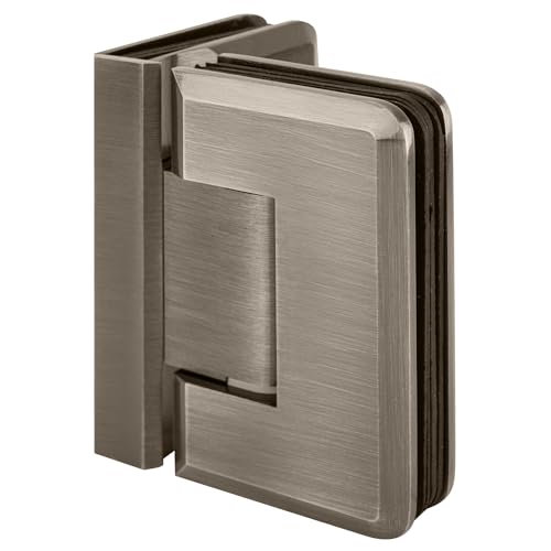 Brixwell H-P90GTG-BP Premier Series Glass To Glass Mount Shower Door Hinge 90 Degree Brushed Pewter