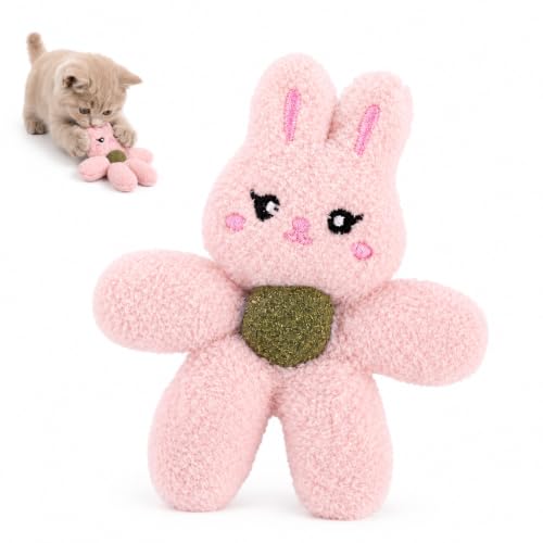 Gavpepy Plush Catnip Toys for Indoor Cats, Interactive Kitten Chew Toys for Teething & Dental Care...