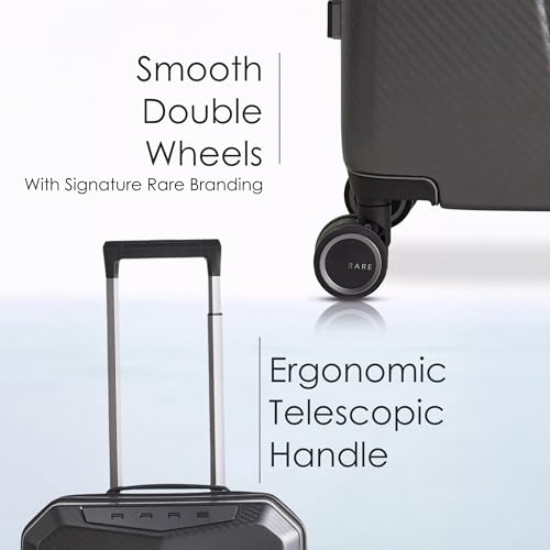 Image of Rare Rabbit Gallardo Cabin Size Carbon Fibre Hard Trolley Bag Polycarbonate Antiscratch Travel Suitcase with 8 Silent Wheels and a Sturdy TSA Lock - Luggage for Men & Women