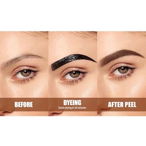 Cabina cosmética de mancha instantánea - gel de cejas semi permanente resistente al agua | Kit de tinte de cejas de tinte sin esfuerzo | Tinte de para maquillaje de cejas naturales rápidos, c - imagen 5