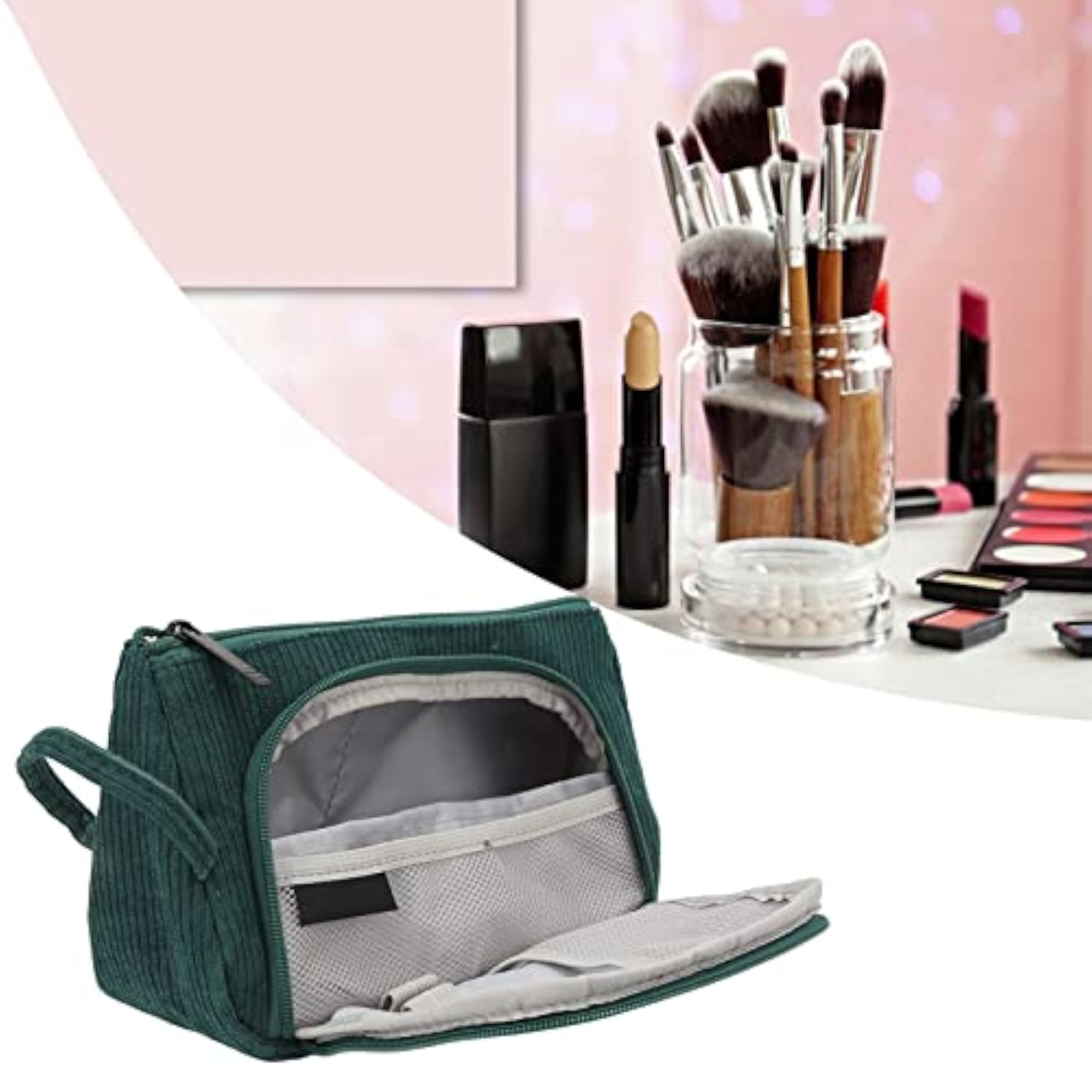 Make Up Bag, Exquisite Lining Travel Cosmetic Bag