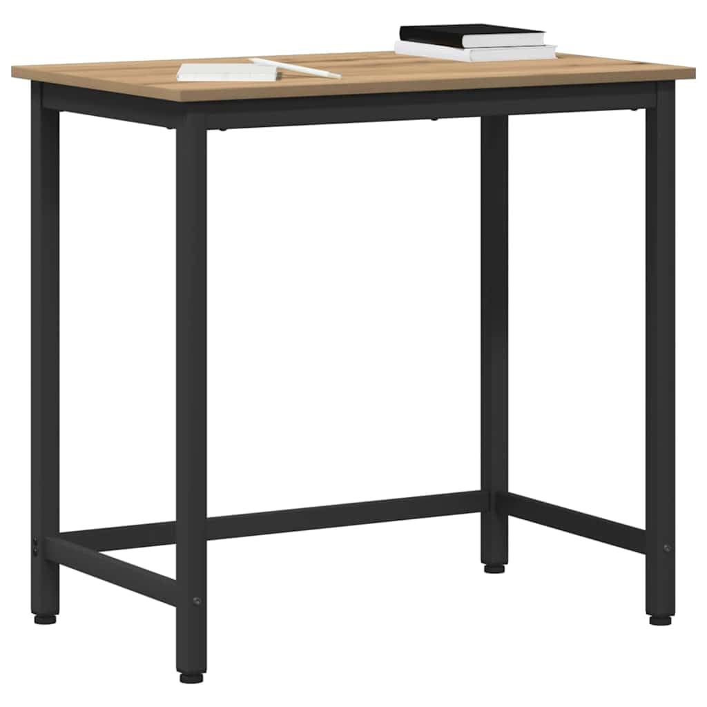 Artisan-Roble Escritorio 100 x 50 x 76,5 cm, mesa de trabajo regulable en altura para oficina en casa, mesa de oficina estable de madera y acero, estación de trabajo versátil para ordenador