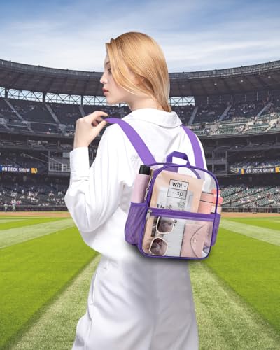 Image of Clear Backpack for Stadium Events, 12x12x6 Small Clear Plastic bag with Reinforced Straps for Game Security Festival Concert