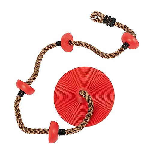BESPORTBLE Swing Creative Round Disk Swing for Indoor Outdoor Recreation Design for Boys Red