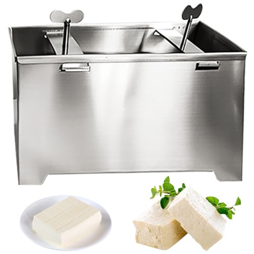 Tofu Press de acero inoxidable, fabricante de paneer ajustable con orificio de drenaje y bandeja de goteo, 6.3x4.7x3.5 pulgadas de queso para hacer tofu de 2 kg