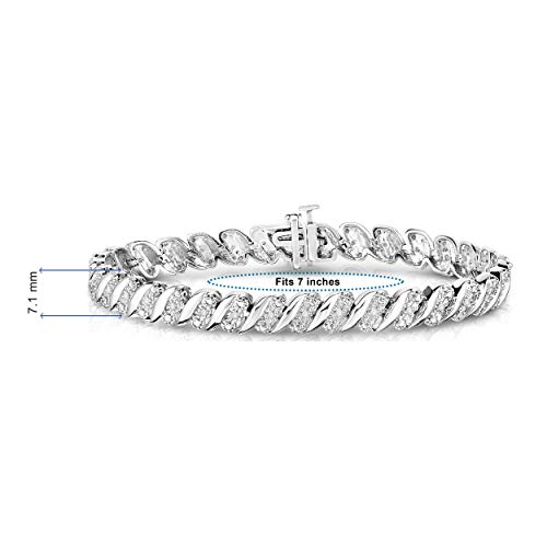 NATALIA DRAKE 1/4 Cttw Wave Link Diamond Tennis Bracelet for Women in 925 Sterling Silver Color I-J/Clarity I2-I3 - Image 6