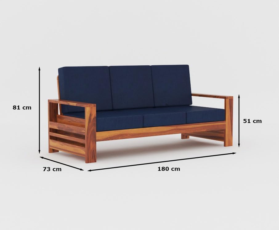 Image of Sheesham Solid Wood 7 Seater Sofa Set for Living Room(7 Seater) (Teak)