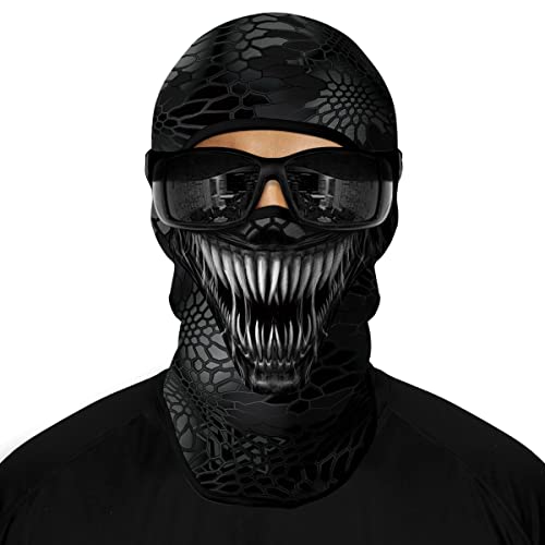 3D Balaclava Ski Mask Motorcycle Full Face Mask Outdoor Tactical Hood Headwear Mask Ghosts Skull Mask Men Women for Halloween?Style d?
