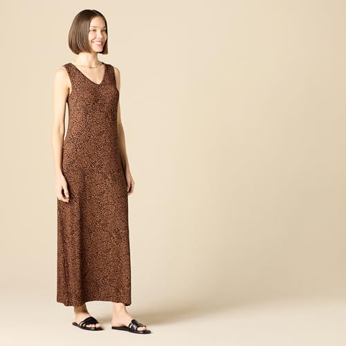 Image of Amazon Essentials Women's Side-Slit Jersey V-Neck Maxi Length Dress