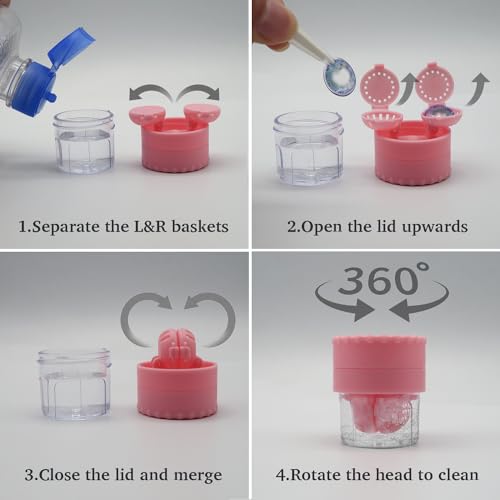 image for Vastsoon Contact Lens Case with Cleaner Washer, Travel Size Cute Color