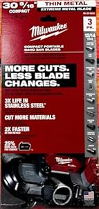 Milwaukee 48-39-0631 30-9/16" 12/14 TPI Compact Extreme Thick Metal Band Saw Blade 3 Pack