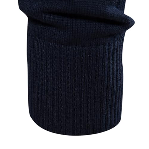 Men's Quarter-Zip Sweater Cotton Stand Collar Contrasting Color Stripes Fall Knitted Pullovers Top4