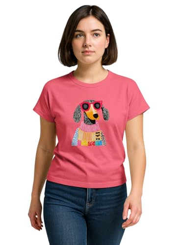 Image of HELLCAT Mulitcolor Trendy Printed Body Fit T-Shirt for Women | Pack of 1 T-Shirt