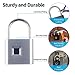 KENRONE Fingerprint Padlock with Emergency Key, IP66 Waterproof and Rustproof, Outdoor Indoor Universal Smart Lock for Warehouses, Gym, Schools, Homes, Office Cabinets(Sliver-Plus)