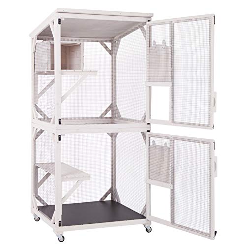 GUTINNEEN Cat House Outdoor Cage Large Catio Cat Enclosure with Window