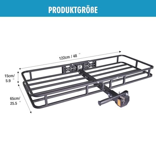 Plutohiker Heckträger für Anhängerkupplung 120x61x15cm,Wildträger Heckträger mit Montagekupplung,Suitable for Tow Hitch (Anhängerkupplung),Einsetzbar in ATV, PKW, SUV.Hoflader