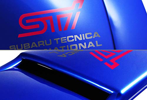 EPARTS Blue ABS Front Bumper Driving Fog Light Bezel Cover STI Decal Pair Compatible with 2004 2005 Subaru Impreza