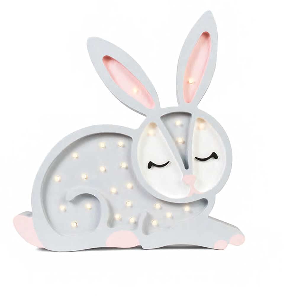 Little Lights Bunny - Lámpara de noche para niños con regulador de intensidad, color gris claro