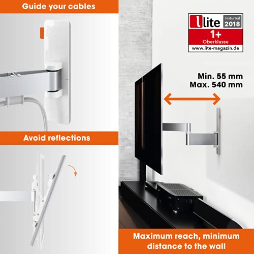 Vogel's Wall 3345 Full-Motion Tv Wall Mount For 40-65 Inch Tvs | Max. 66 Lbs (30 Kg) | Swivels Up To 180º | Tiltable | Tv Wall Mount | Max. Vesa 600X400 | Universal Compatibility #TOP2