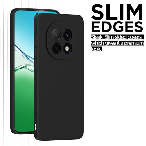 Image of Outlouders Back Cover for Oppo F29 Pro 5G | Camera Protection | Durable Soft Matte Silicone Bumper Case (Black)