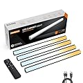MEKKLEON Under Cabinet Lights Remote Control,4 Pack Magnetic Rechargeable Light bar,Under Cabinet Lighting Wireless,Ceiling and Under Counter Lights for Kitchen,Wardrobe,Shelf (Black, 30 CM)