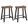 VASAGLE Bar Stools, Set of 2 Bar Chairs, Kitchen Breakfast Bar Stools with Footrest, 23.6 Inches High, Industrial in Living Room, Party Room, Rustic Brown and Black ULBC074B01