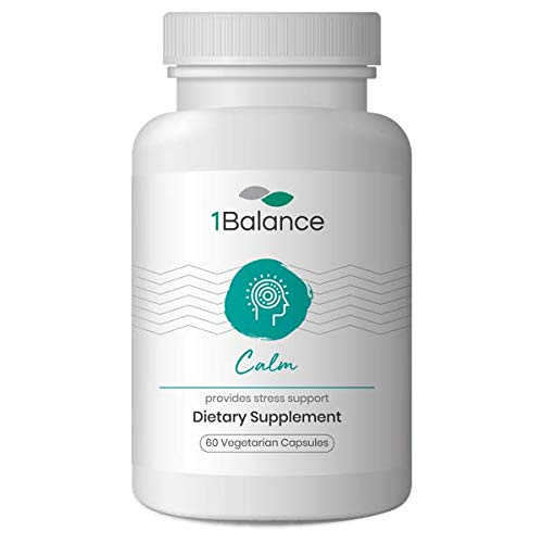 1Balance Calm, Contains 9 Adaptogenic Ayurvedic Herbs Including Bacopa, Velvet Bean, and Jatamansi, Provides Stress and Mood Support, Organic Whole Herbs, 60 Vegetarian Capsules, 500 Milligrams